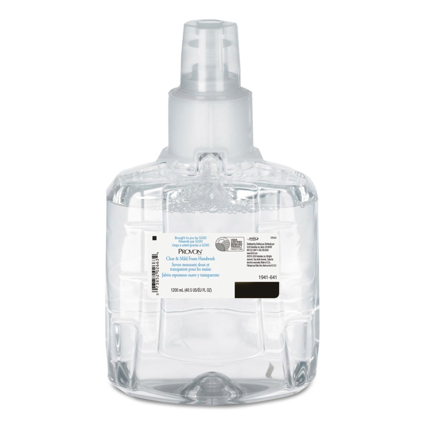 Provon® Clear and Mild Foam Handwash, 1200 mL Dispenser Refill Bottle, Unscented