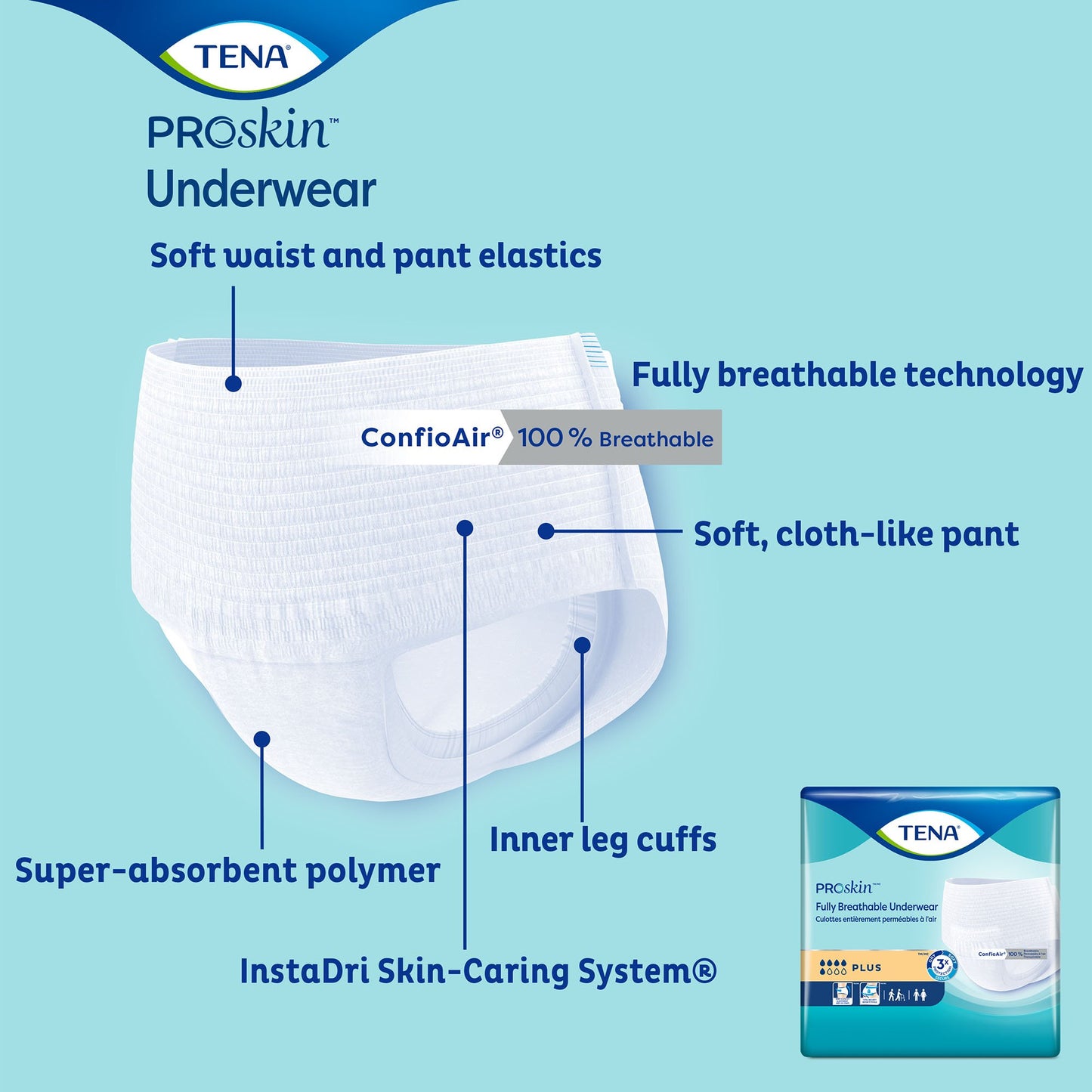 UNDERWEAR, INCONT TENA + UNSX WHT LG (18/PK 4PK/CS)