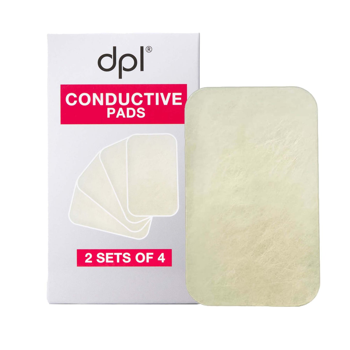 DPL TENS/EMS Replacement Gel Pads - 8 Conductive Pads, Back & Joint Pain Relief