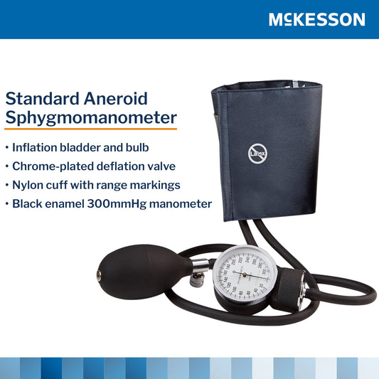 McKesson Aneroid Sphygmomanometer with Cuff, 2-Tube, Pocket-Size, Large Cuff