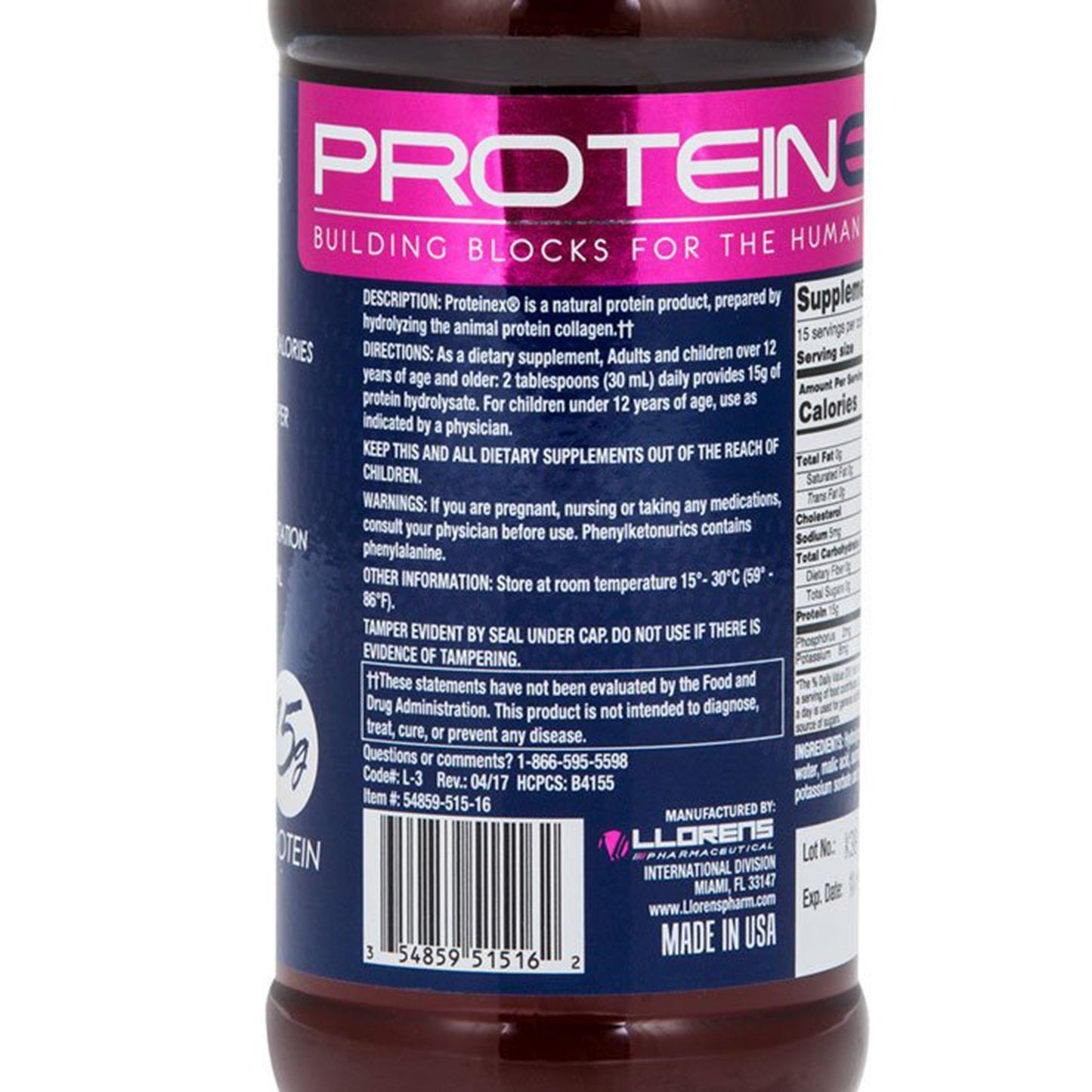 Proteinex® P15 Hydrolyzed Liquid Protein, 16-ounce Bottle