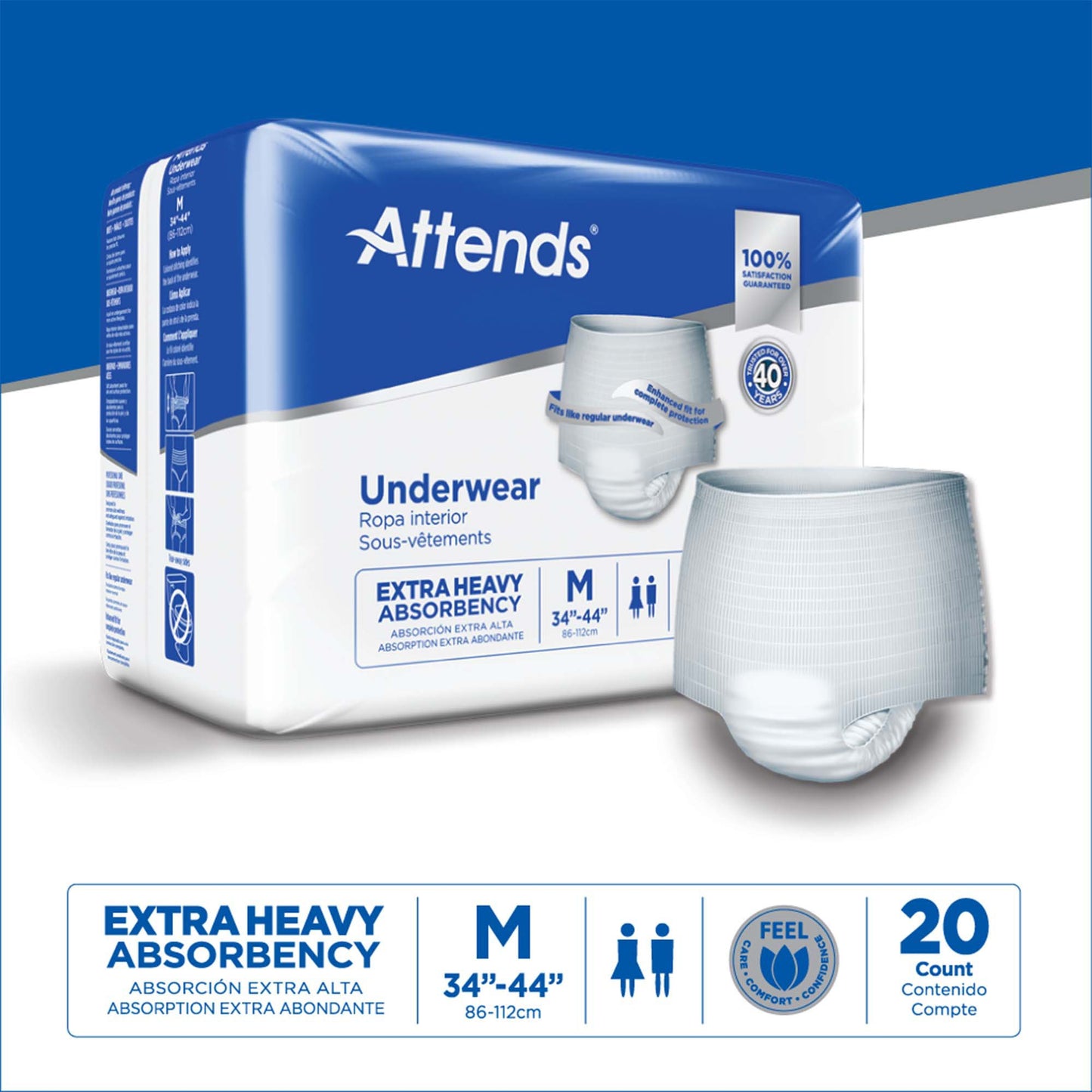 UNDERWEAR, CARE MED (20/BG 4BG/CS)