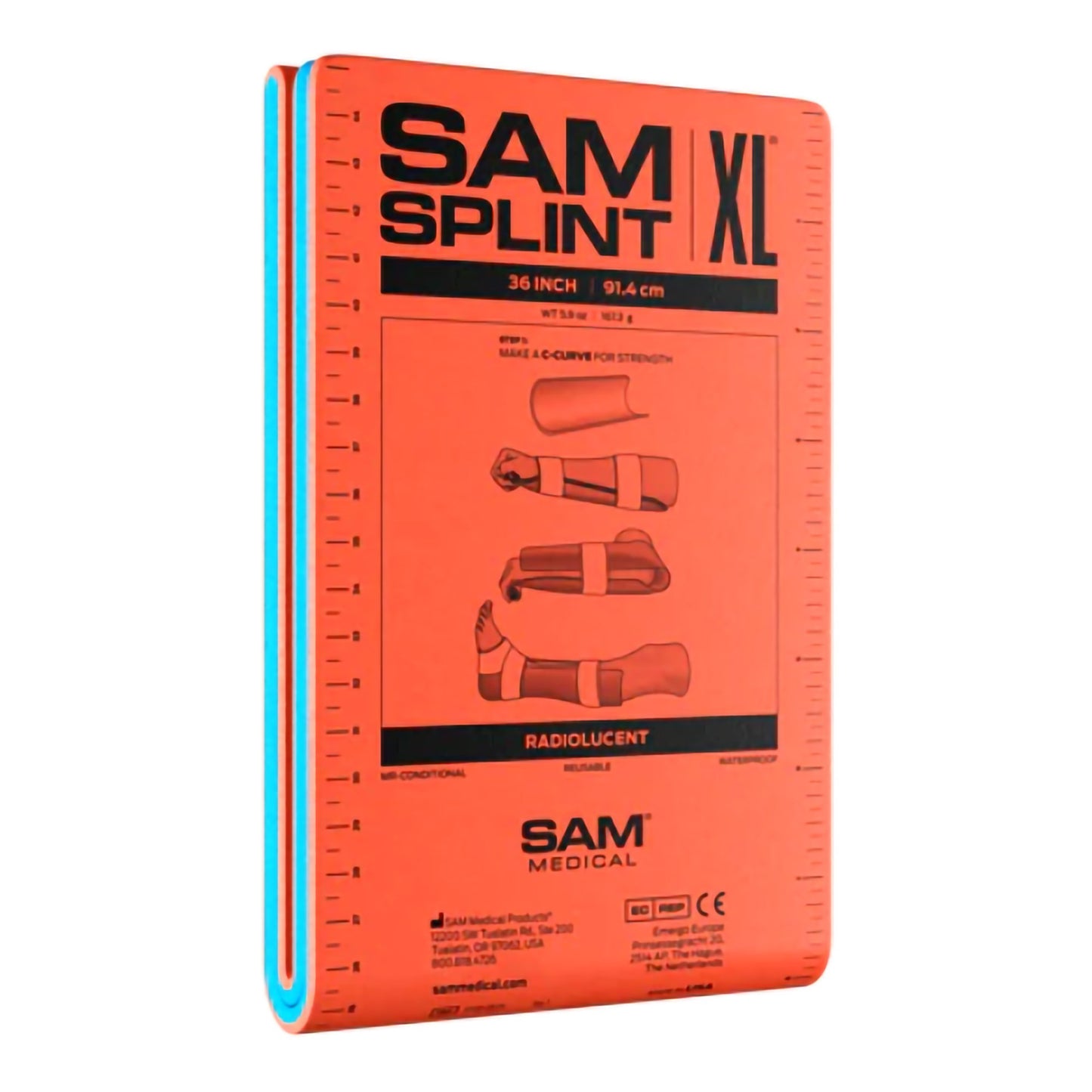 ARM SPLINT, SAM ORG/BLU 36" (60RL/CS)