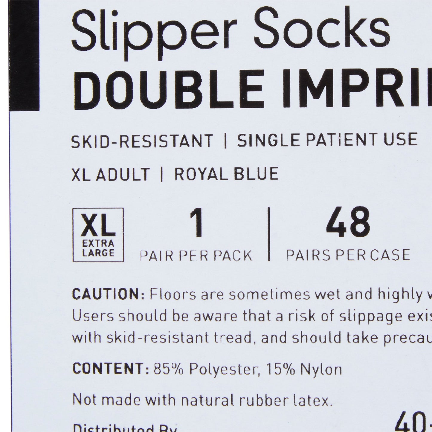 Slipper Socks McKesson Terries Unisex Adult X-Large Double Tread Single Patient Use Royal Blue