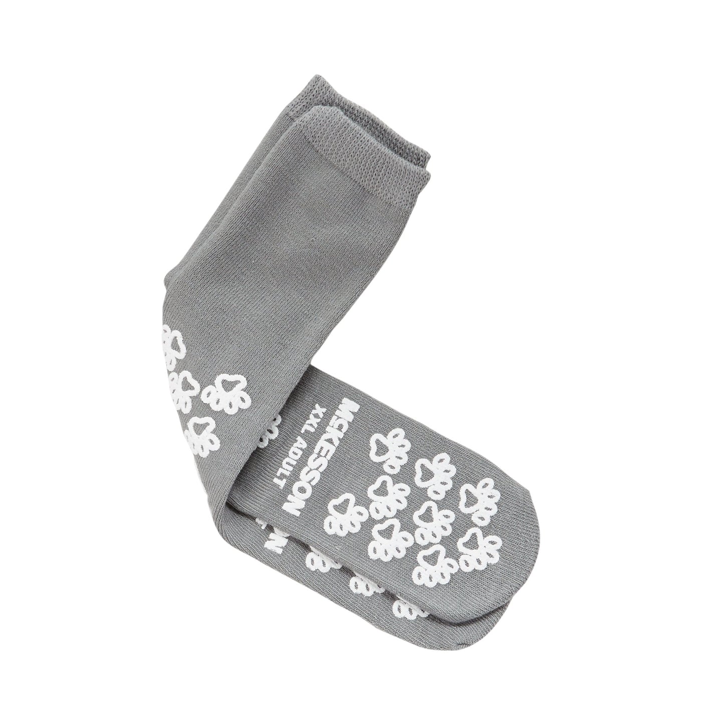 Slipper Socks McKesson Terries Unisex Adult 2X-Large Double Tread Single Patient Use Gray