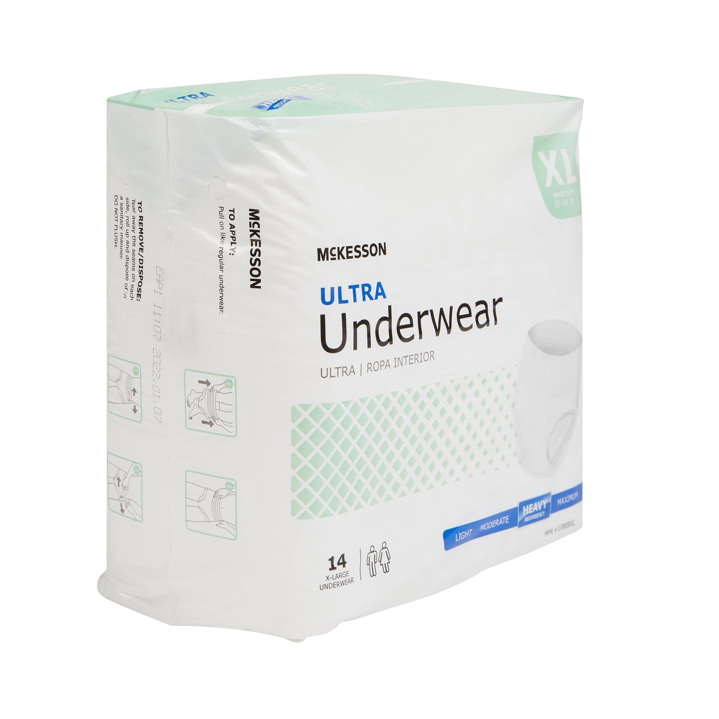 Unisex Adult Absorbent Underwear McKesson Ultra Pull On with Tear Away Seams X-Large Disposable Heavy Absorbency