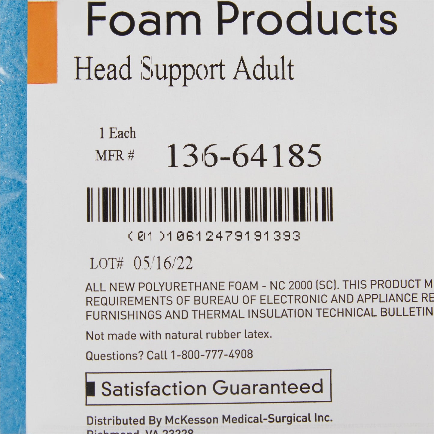 HEADREST, FOAM ADLT (24/CS) )