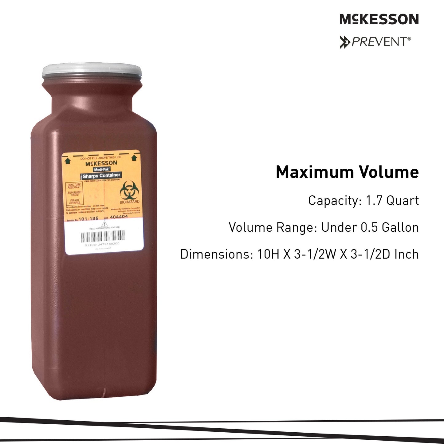 CONTAINER, SHARPS RED 1.7QT TALL TRAY (20/CS)