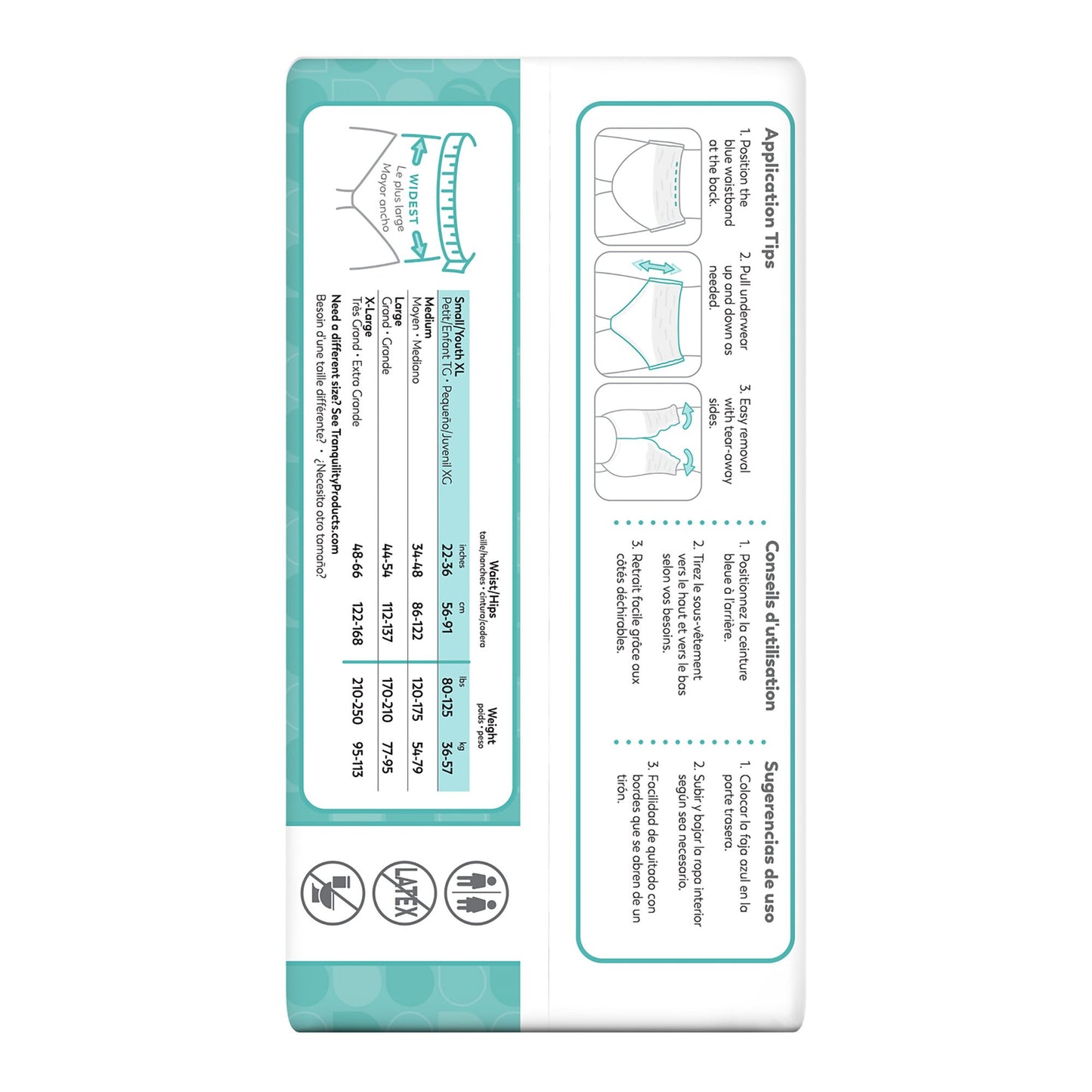 UNDERWEAR, ABSRB TRANQUILITY ESSENT DISP SM (25/BG 4BG/CS)