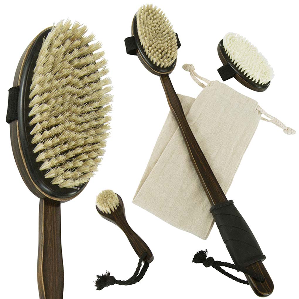 Vive Health Lotus Wood Body Brush Set