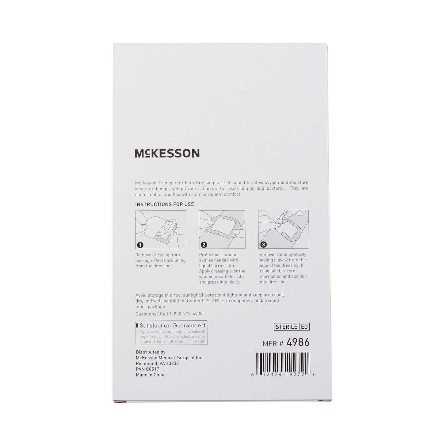 Transparent Film Dressing McKesson 4 X 4-3/4 Inch Frame Style Delivery Octagon Sterile