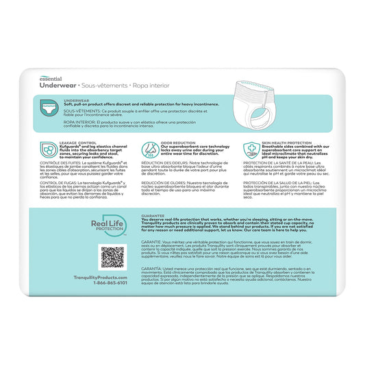 UNDERWEAR, TRANQUILITY PULL-ONUNISEX ADLT XLG (14/BG 4BG/CS