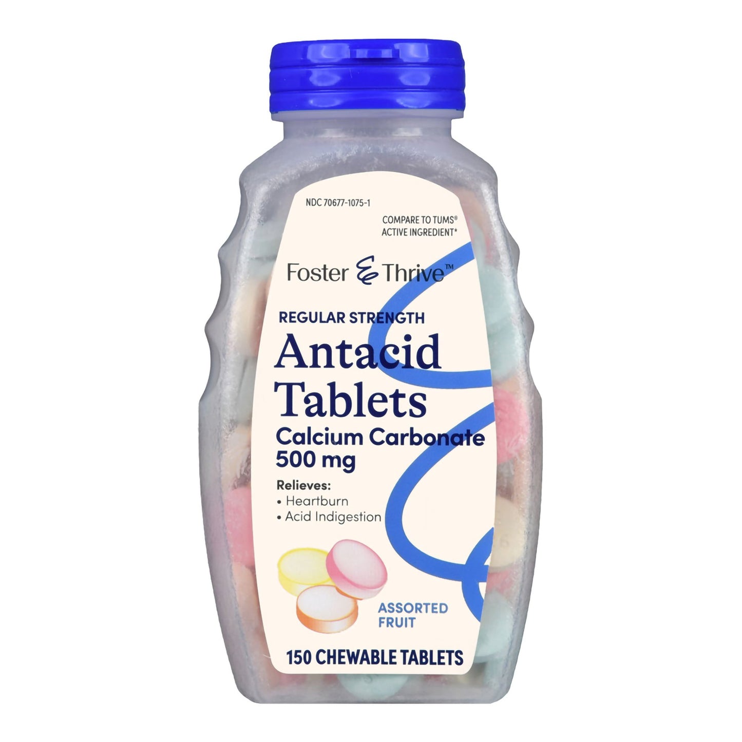 Foster & Thrive™ Antacid 500mg Calcium Carbonate Chewable Tablets, Fruit Flavor