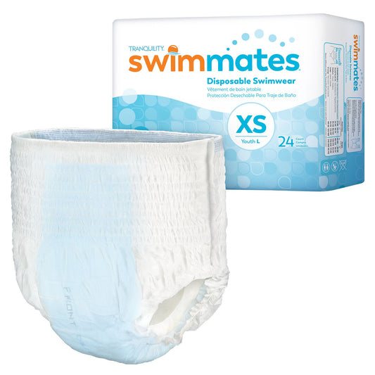 Bowel Containment Swim Brief Tranquility Swimmates Pull On with Tear Away Seams Adult X-Small Unisex Disposable Moderate Absorbency