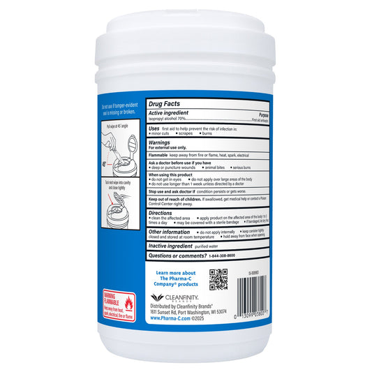 WIPE, WET PHARMA-C ISOPROPYL ALCOHOL 70% (175/CT 6CT/CS)