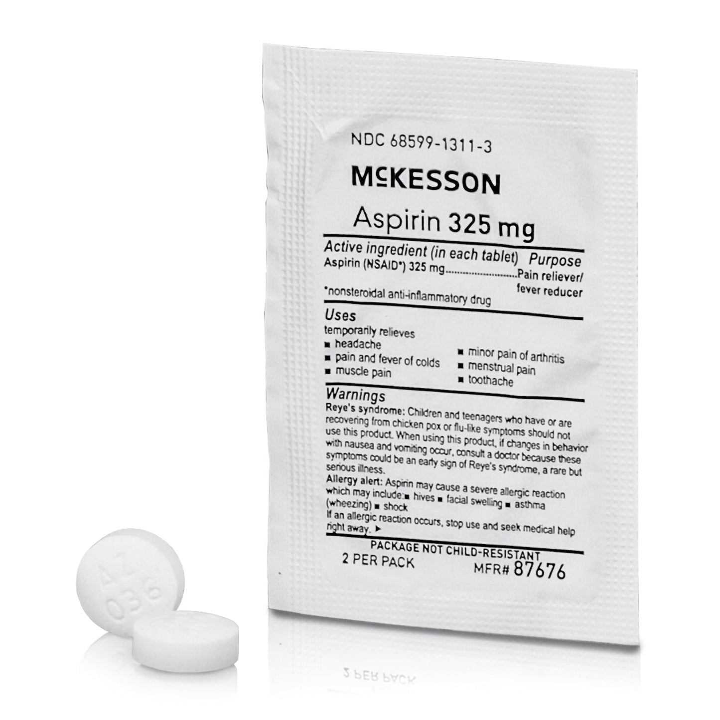 ASPIRIN, TAB 325MG 250X2 (250/BX 12 BX/CS)