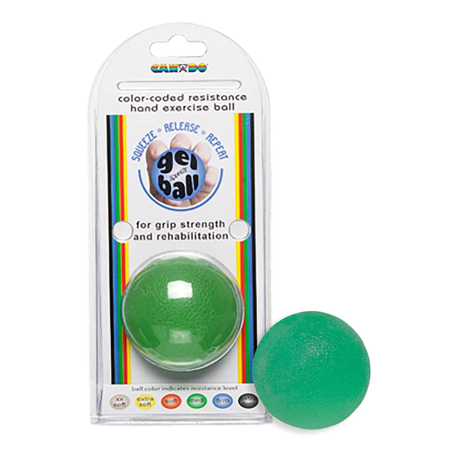 BALL, CANDO EXERCISE F/GRIP STRENGTH GRN