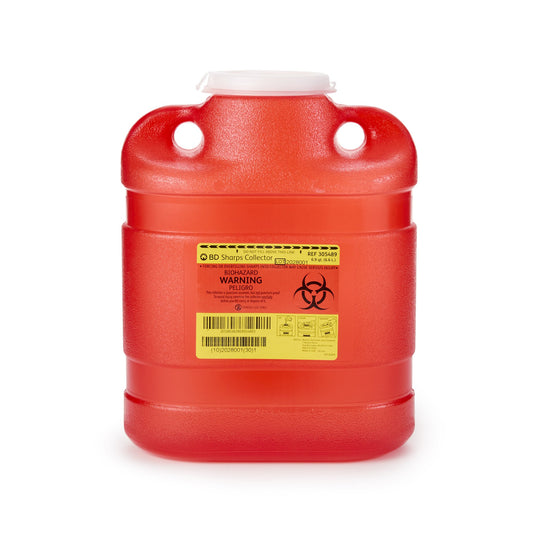 BD Red Sharps Container, 6.9 Quart, 9.4 x 11.5 x 5.3 Inch