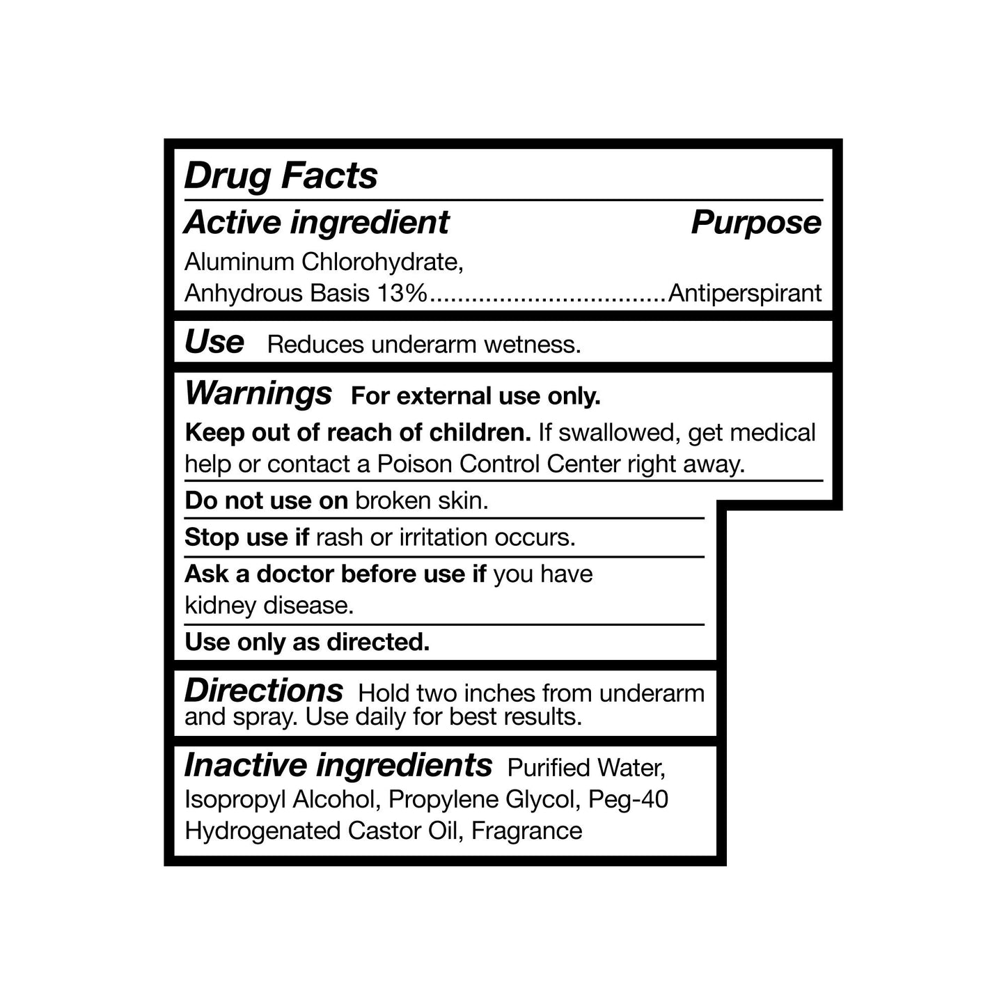 DEODORANT SPRAY, 2OZ (48/CS)