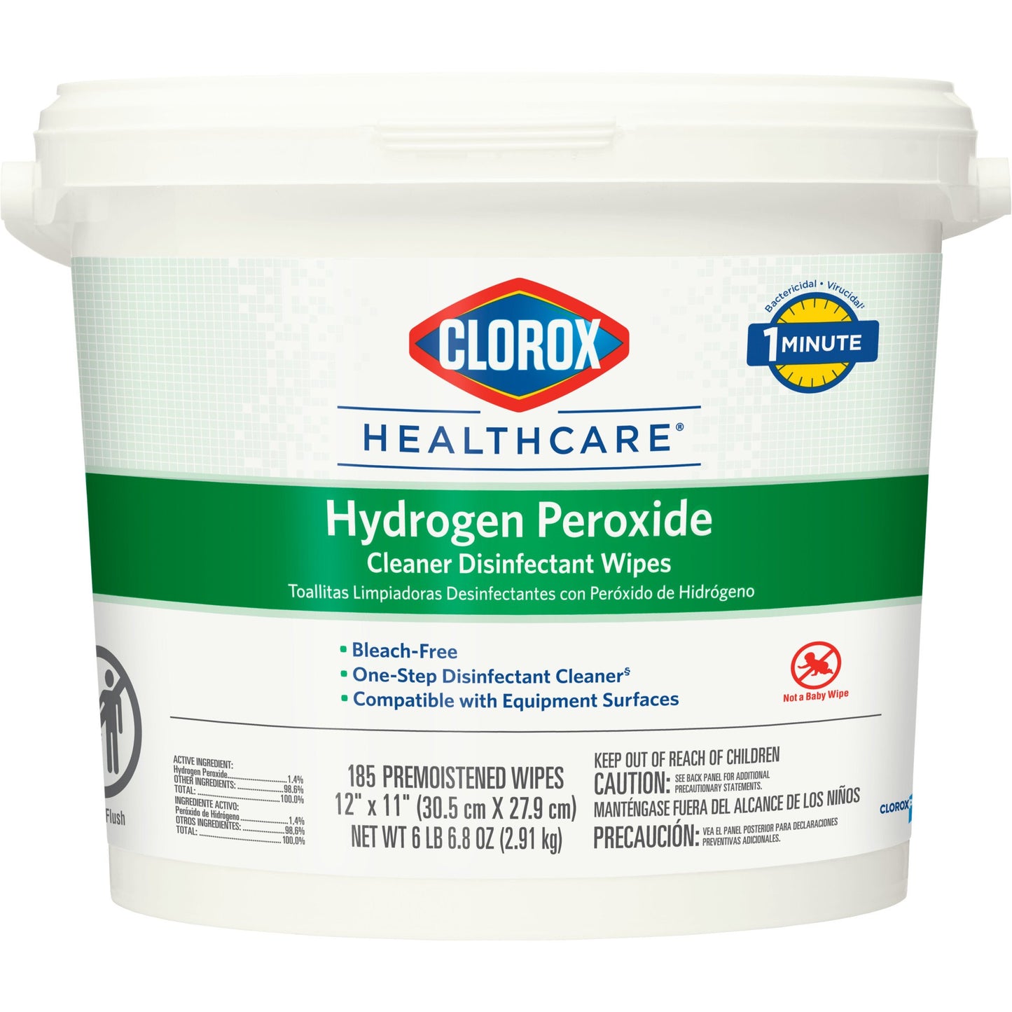 WIPE, WET CLOROX HYDROGEN PEROXIDE 12X11" (185/CT 2CT/CS)