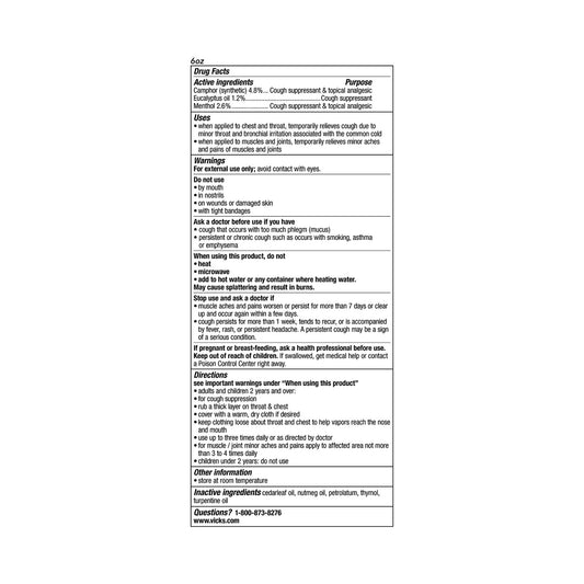 VICKS VAPORUB, OINT 6OZ