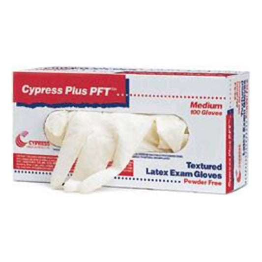 Cypress Plus® PFT Latex Exam Glove, Large, Ivory