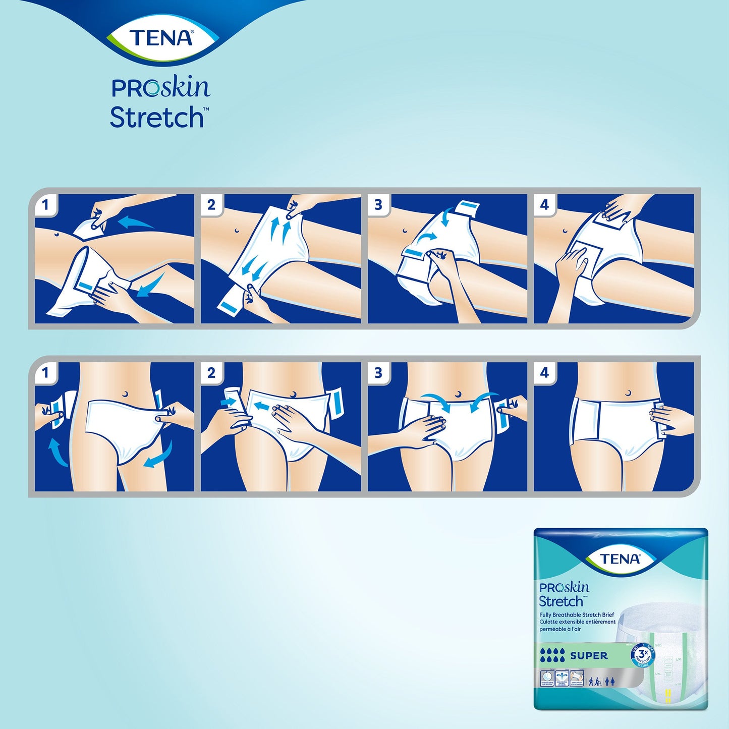BRIEF, TENA STRTCH BARI GRN 3XLG (8/PK 4PK/CS)