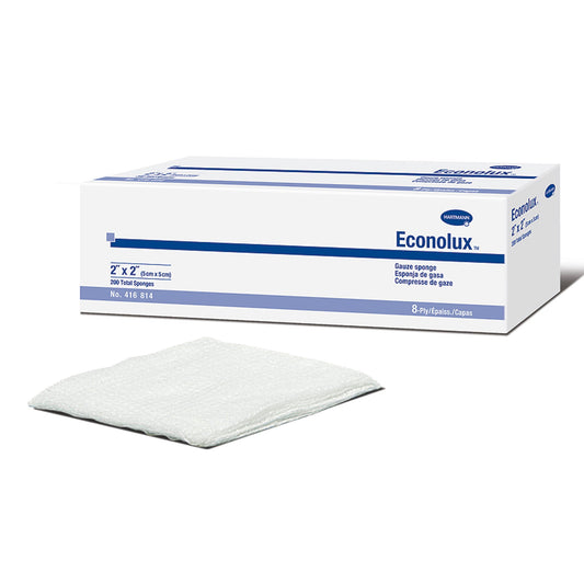Econolux® Gauze Sponge, 2 x 2 Inch, Eight-Ply
