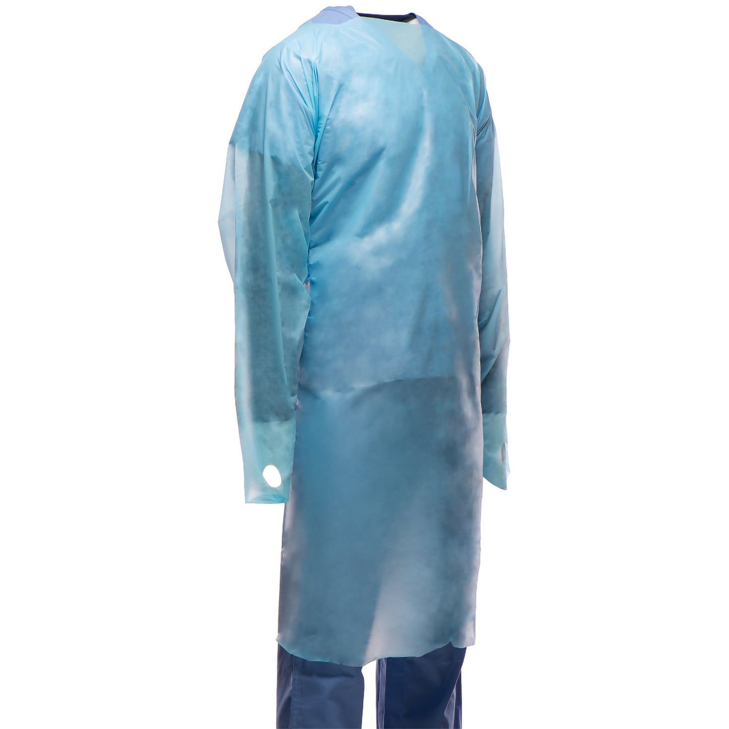 GOWN, IMPERVIOUS FLUID ISOLTN CPE BLU UNISEX (15/BX 5BX/CS)
