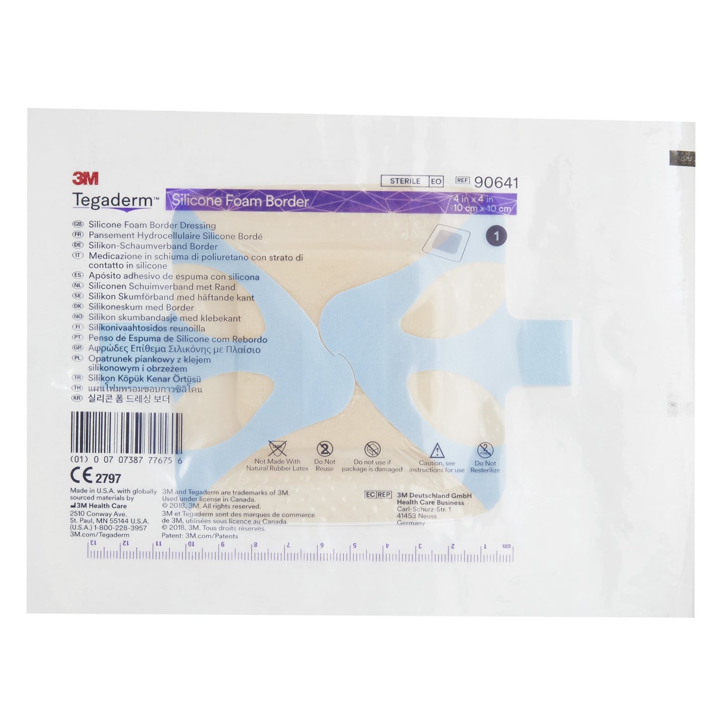 DRESSING, TEGADERM SILICONE FOAM 4"X4" (10/BX 6BX/CS)