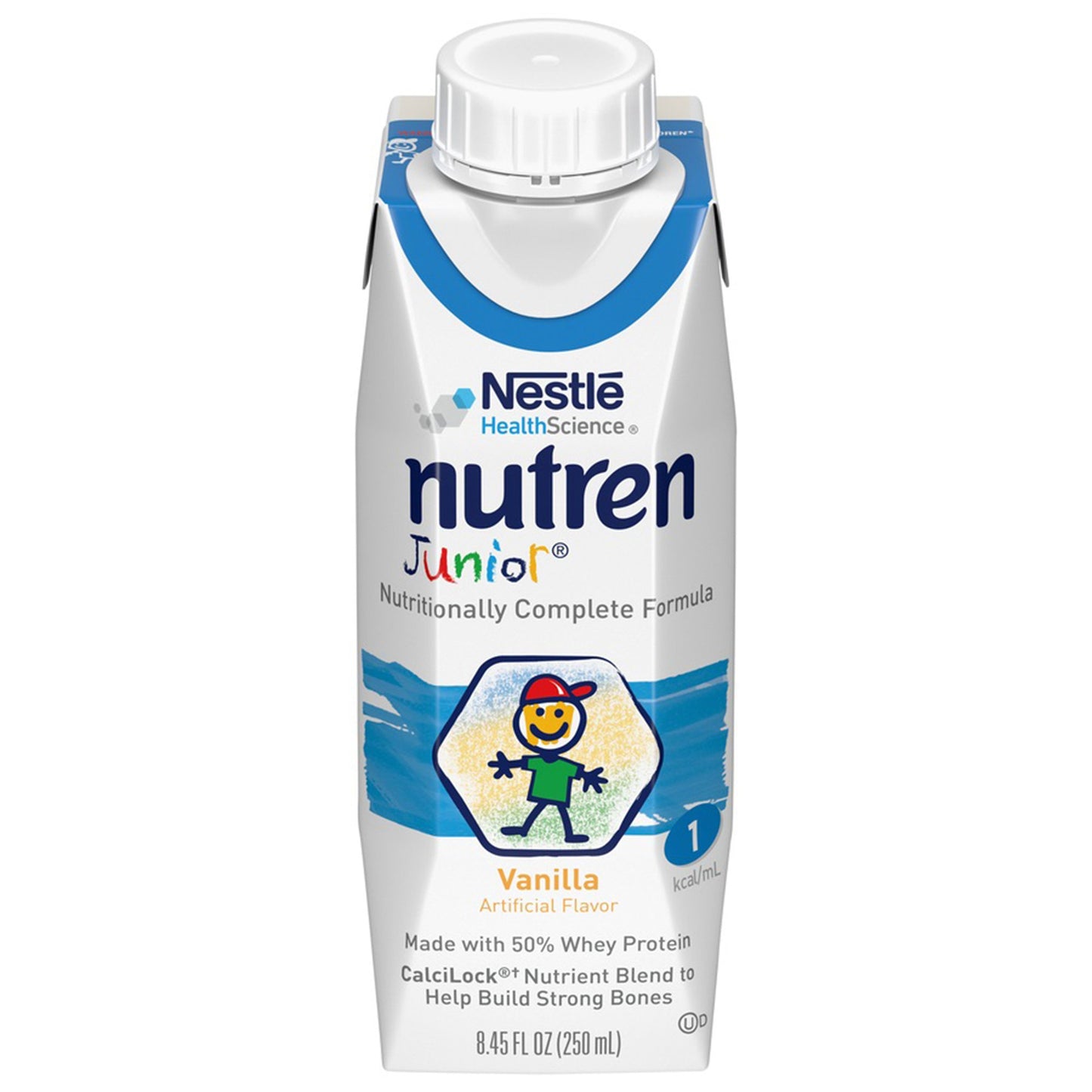 Pediatric Oral Supplement Nutren Junior Vanilla Flavor 8.45 oz. Tetra Prisma Liquid Whey Protein Lactose Intolerance