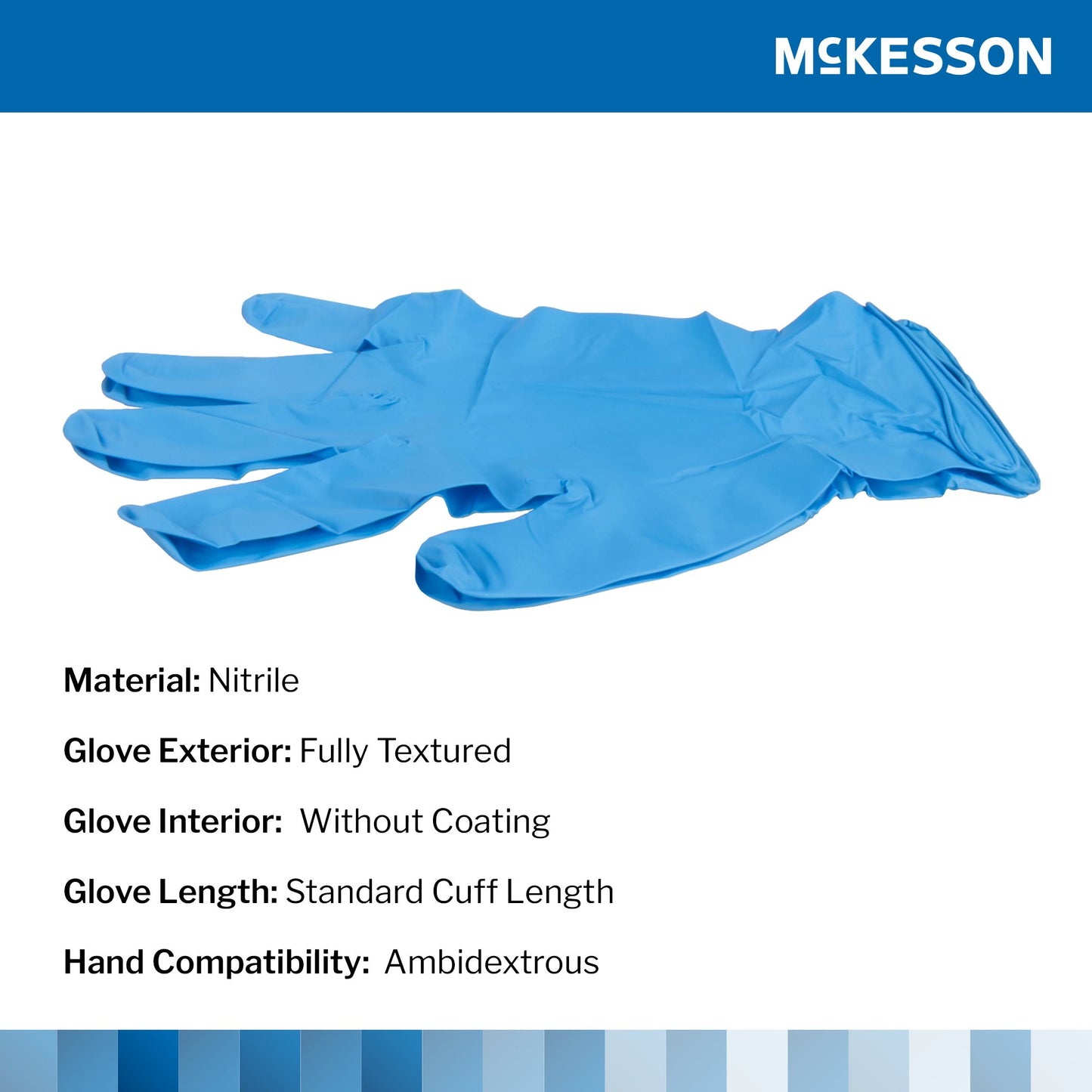 Exam Glove McKesson Confiderm® 6.8C Small NonSterile Nitrile Standard Cuff Length Fully Textured Blue Chemo Tested / Fentanyl Tested