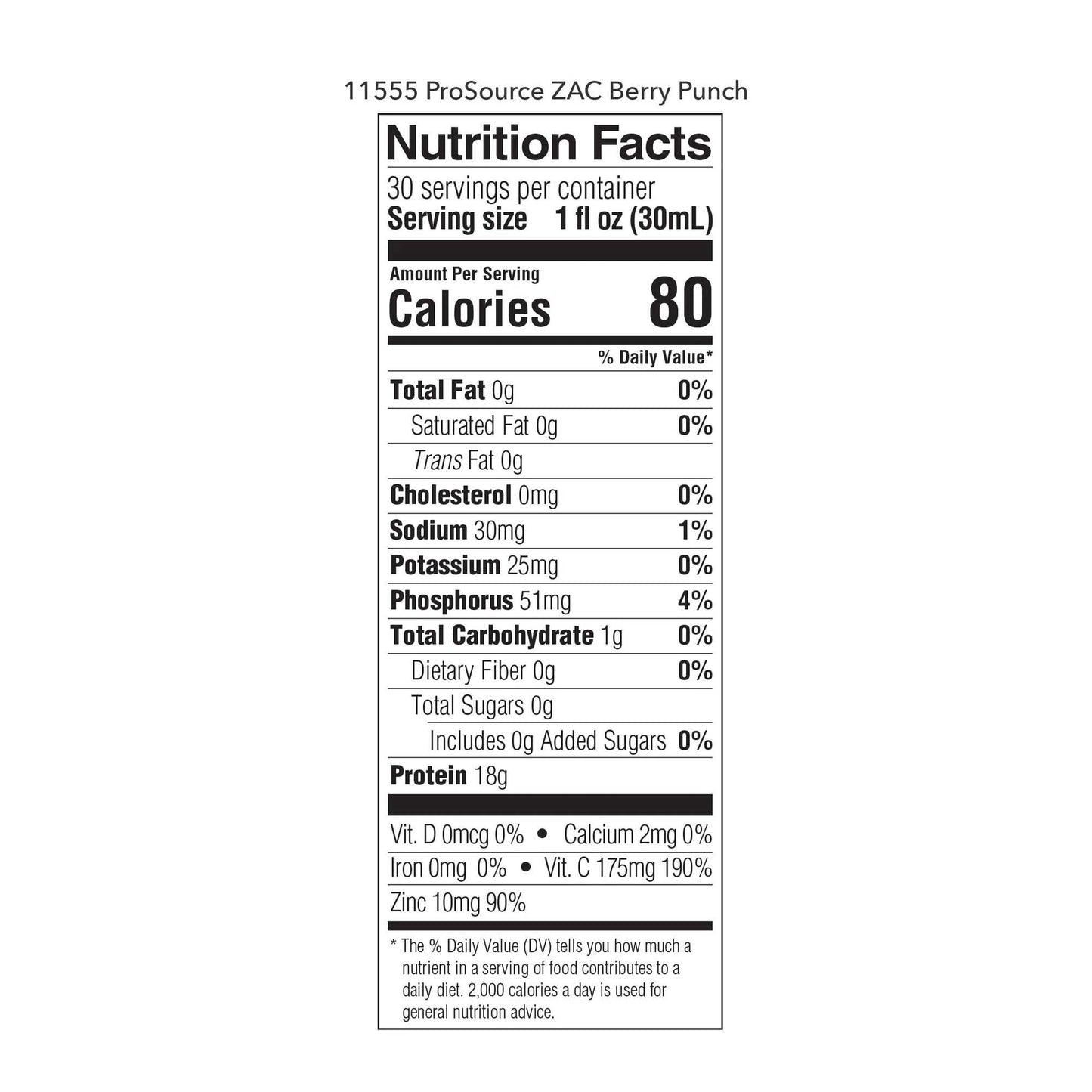 ProSource ZAC™ Berry Punch Complete Liquid Protein for Medical Food Use, 32-oz.