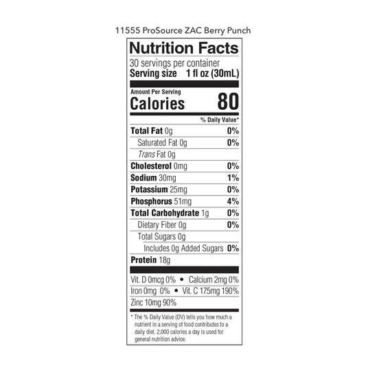 ProSource ZAC™ Berry Punch Complete Liquid Protein for Medical Food Use, 32-oz.