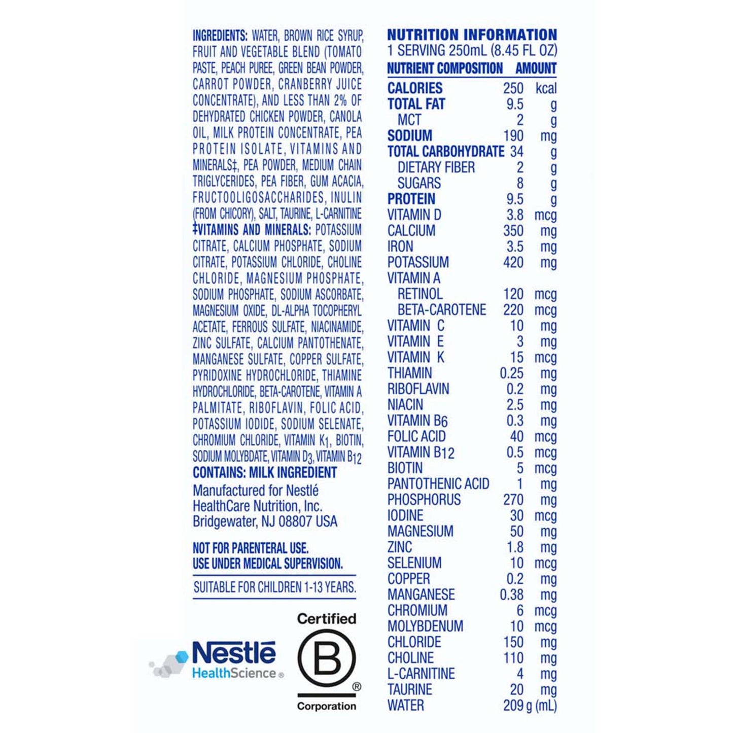 COMPLEAT, PEDIATRIC TPSM 250ML(24/CS)