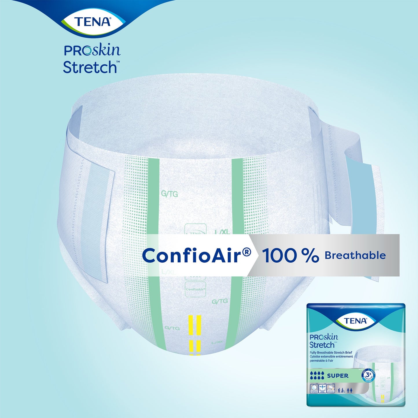 BRIEF, TENA STRTCH BARI GRN 3XLG (8/PK 4PK/CS)