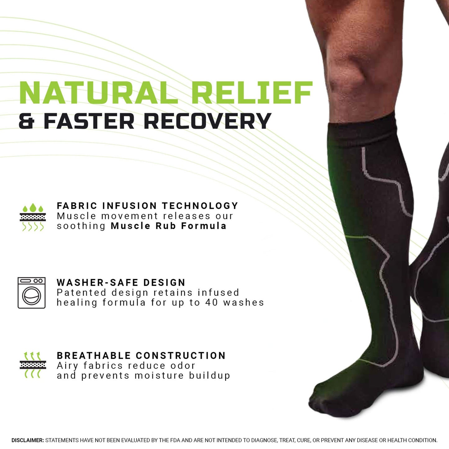 SOCKS, KNEE-HI COMPRSN INFUSEDLG/XLG (48PR/CS)