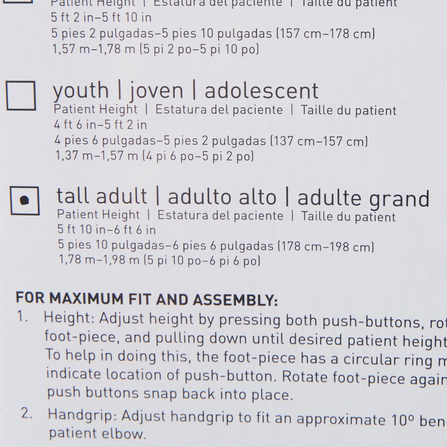 Underarm Crutches McKesson Tall Adult 5 Foot 10 Inch to 6 Foot 6 Inch User Height Aluminum Frame 350 lbs. Weight Capacity