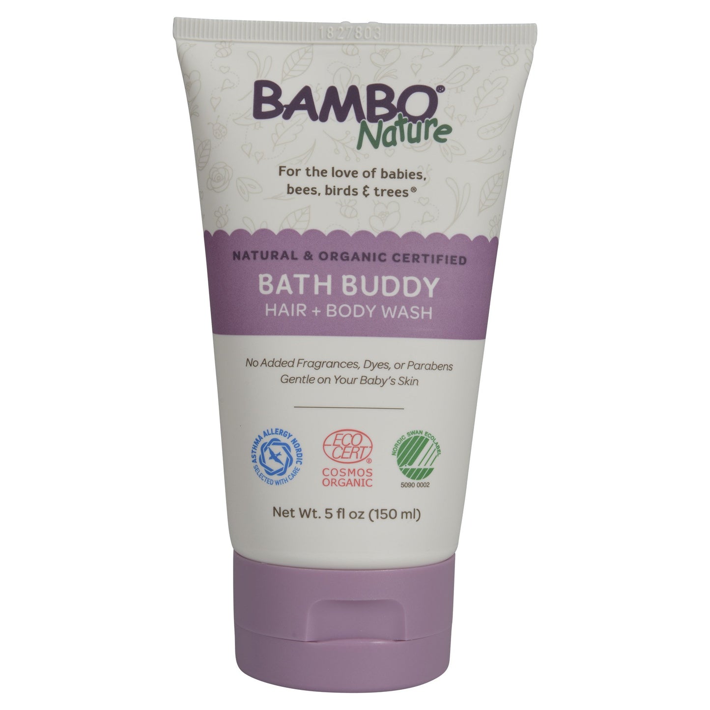 Bambo® Nature Bath Buddy Hair and Body Wash for Babies, Unscented, 5-ounce Tube