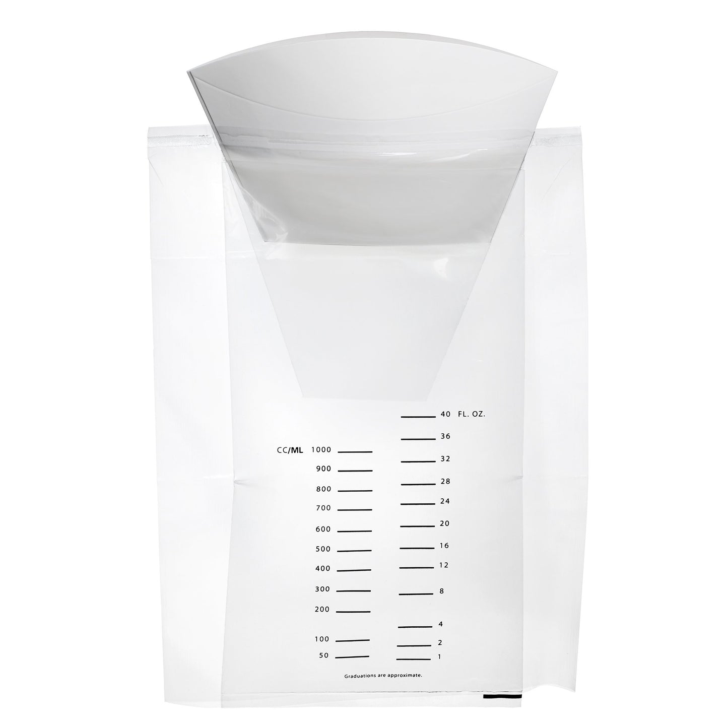 BAG, VOMIT GRAD MARKINGS W/HNDPROTECTOR CLR 40OZ (12EA/BG)