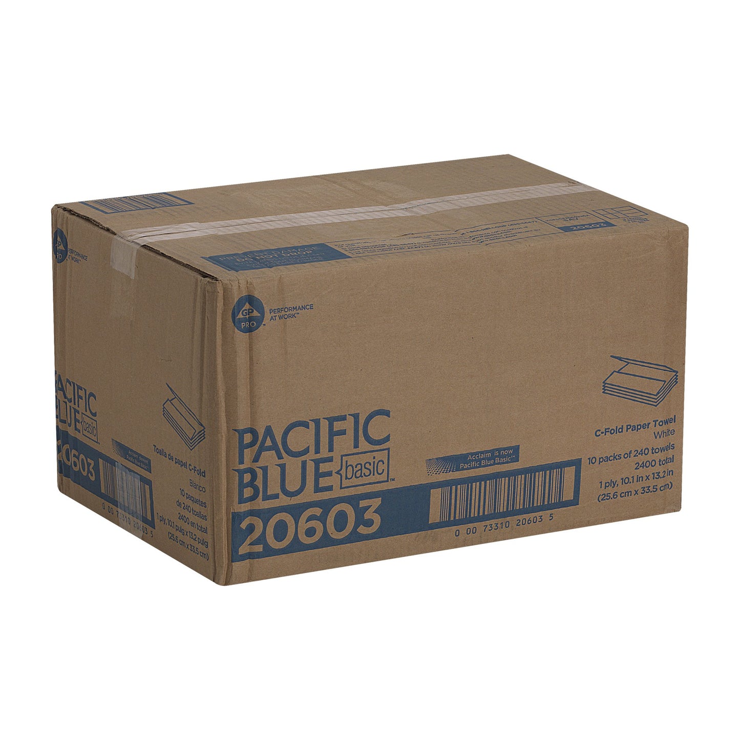 TOWEL, PAPER C-FOLD WHT (240/PK 10PK/CS)