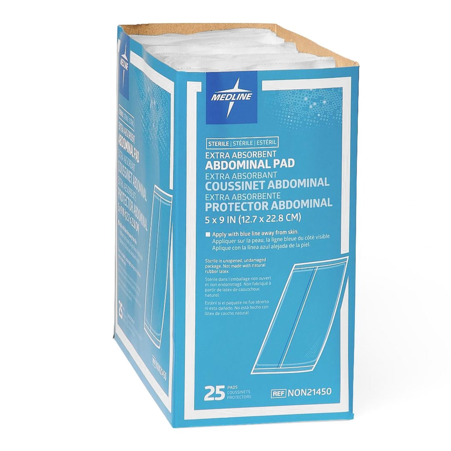 Abdominal Pad Medline 5 X 9 Inch Sterile