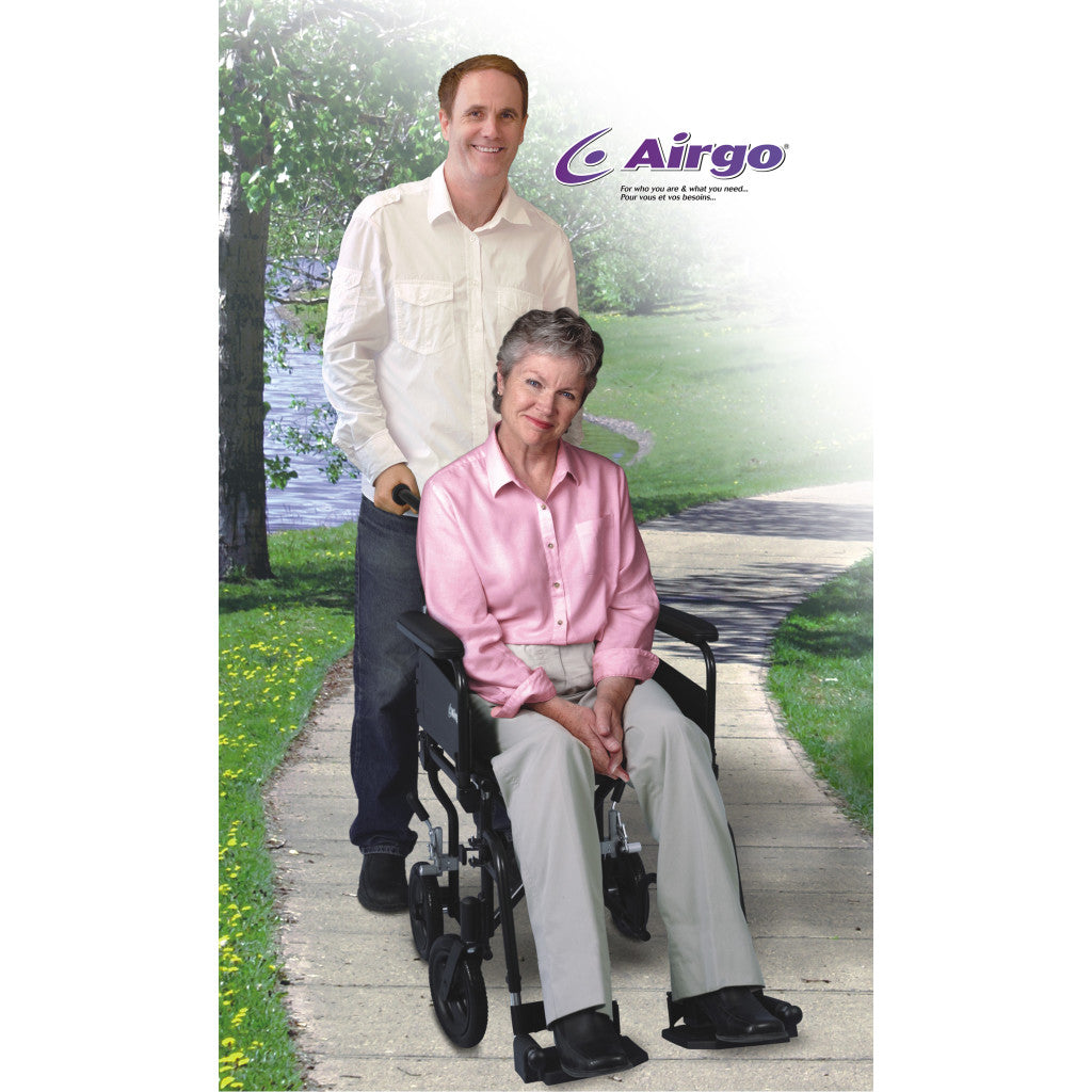 Drive Medical Airgo Comfort-Plus Lightweight Transport Chair 300 lbs