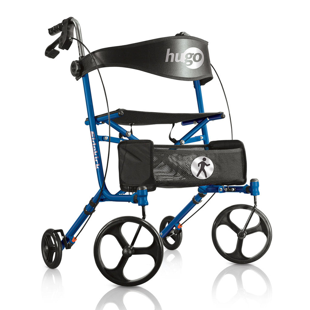 Hugo Sidekick Side-Folding Rolling Walker with Seat 250 lbs