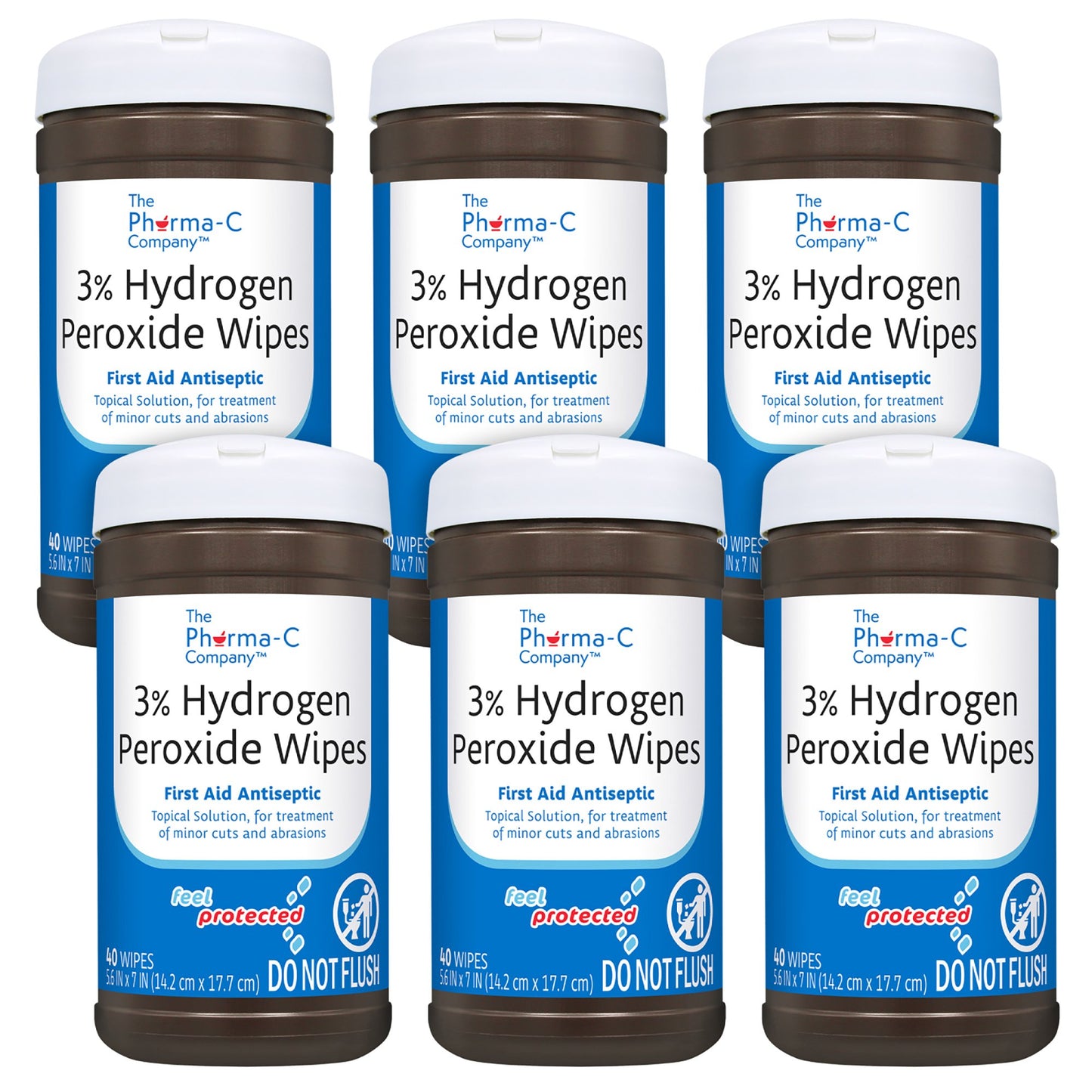 WIPE, WET HYDROGEN PEROXIDE PHARMA-C 3% (40/PK)