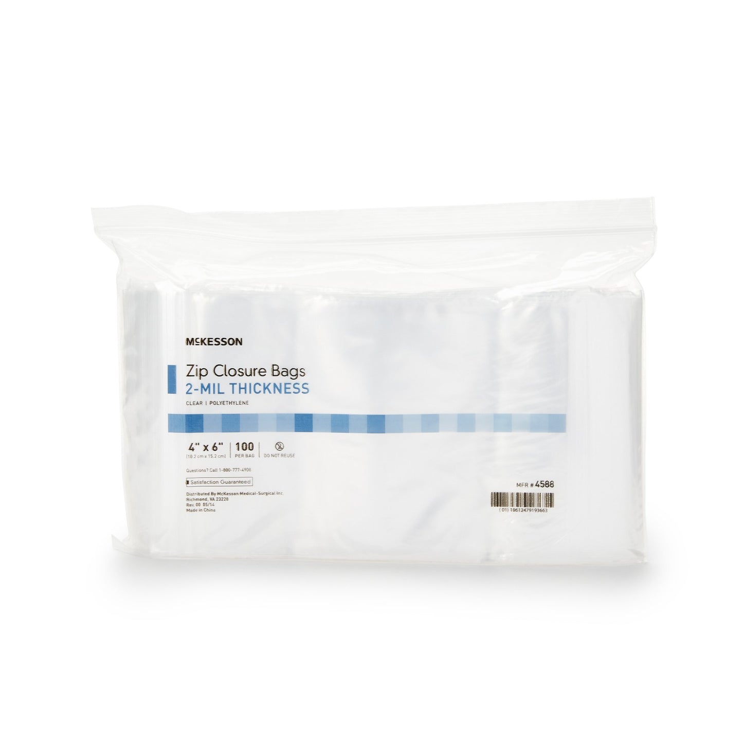 BAG, ZIP LOCK 4X6 (100/BG 10BG/BX 4BX/CS)