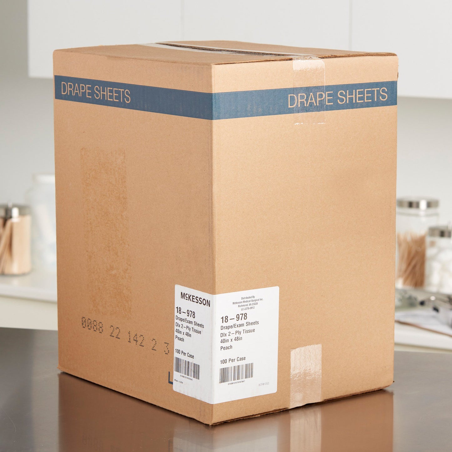 SHEET, DRAPE 2PLY PEACH 40X48 (100/CS)