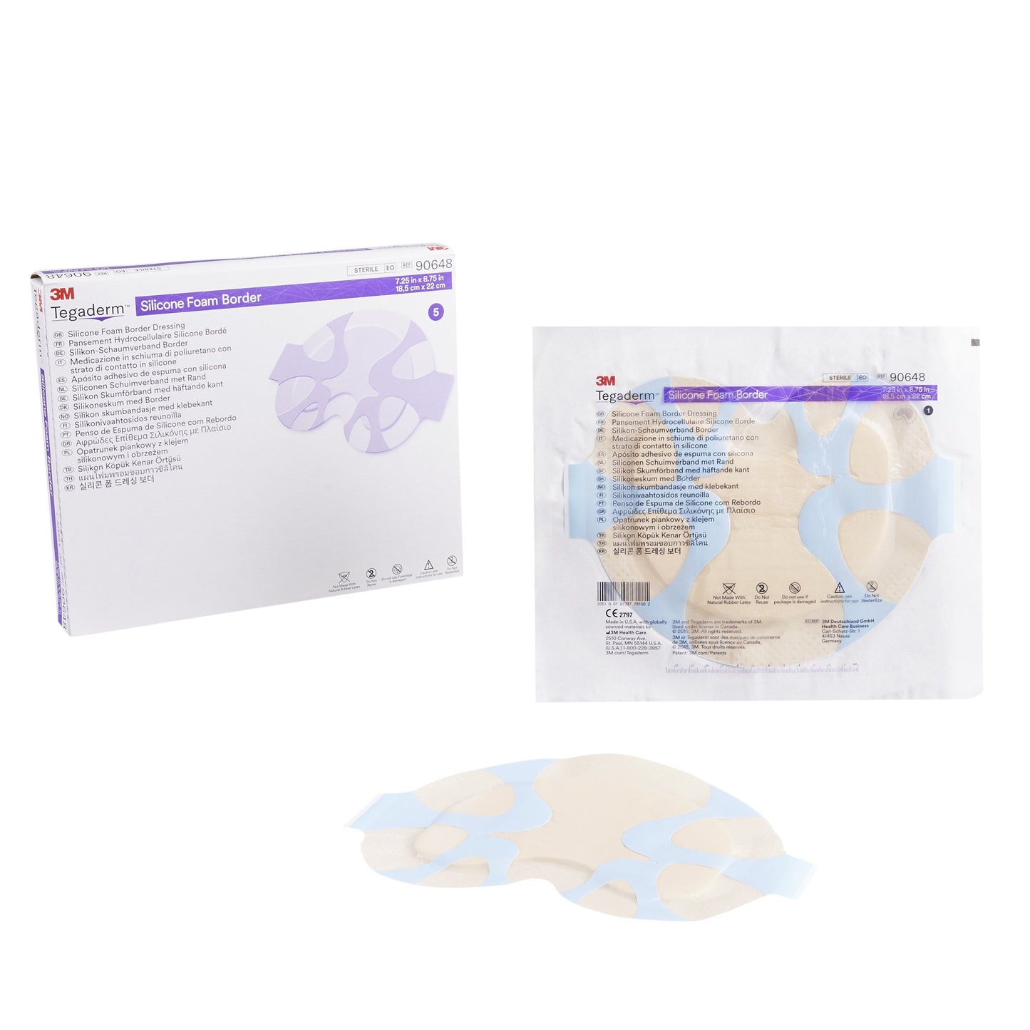 3M™ Tegaderm™ Silicone Foam Dressing, 7-1/4 x 8-3/4 Inch