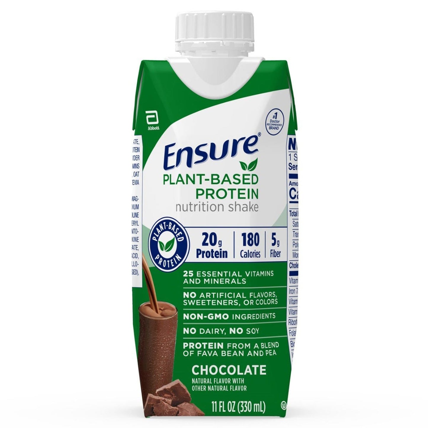 Ensure® Plant Based Protein Nutrition Shake, Chocolate, 11-ounce carton