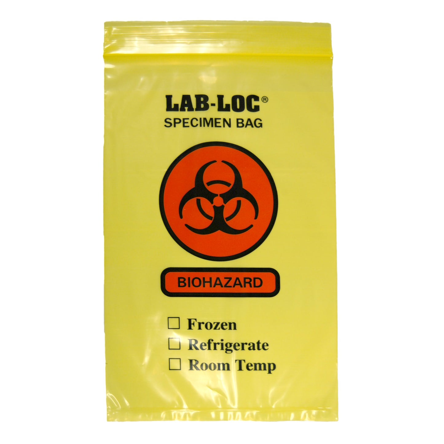 Lab-Loc Specimen Transport Bag, Document Pouch, Zip Close, Yellow Tinted, 6 x 9"